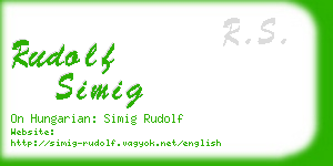 rudolf simig business card